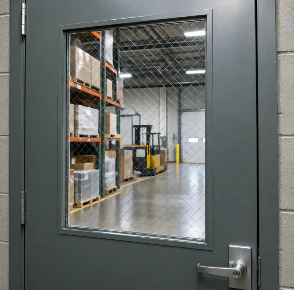 Wire glass appropriate application in industrial or back-of-house setting